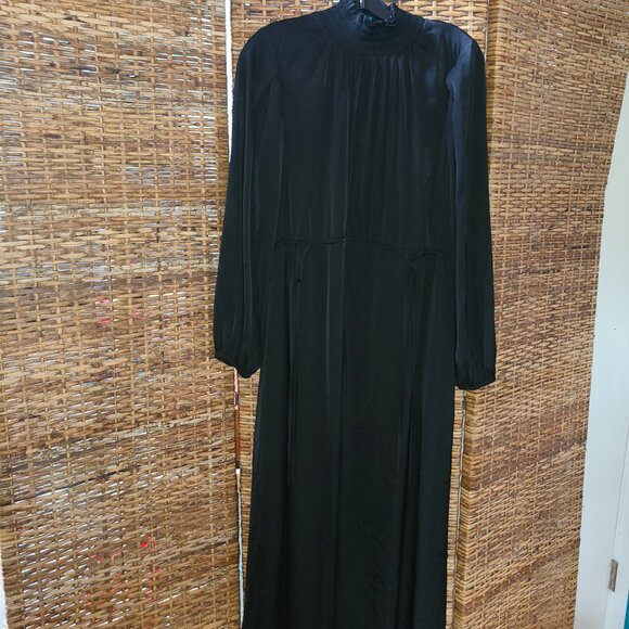 Kobi Halperin Rosanne Black Maxi Dress NWT $398 Size M Mock Drawstring Lined - Picture 3 of 16